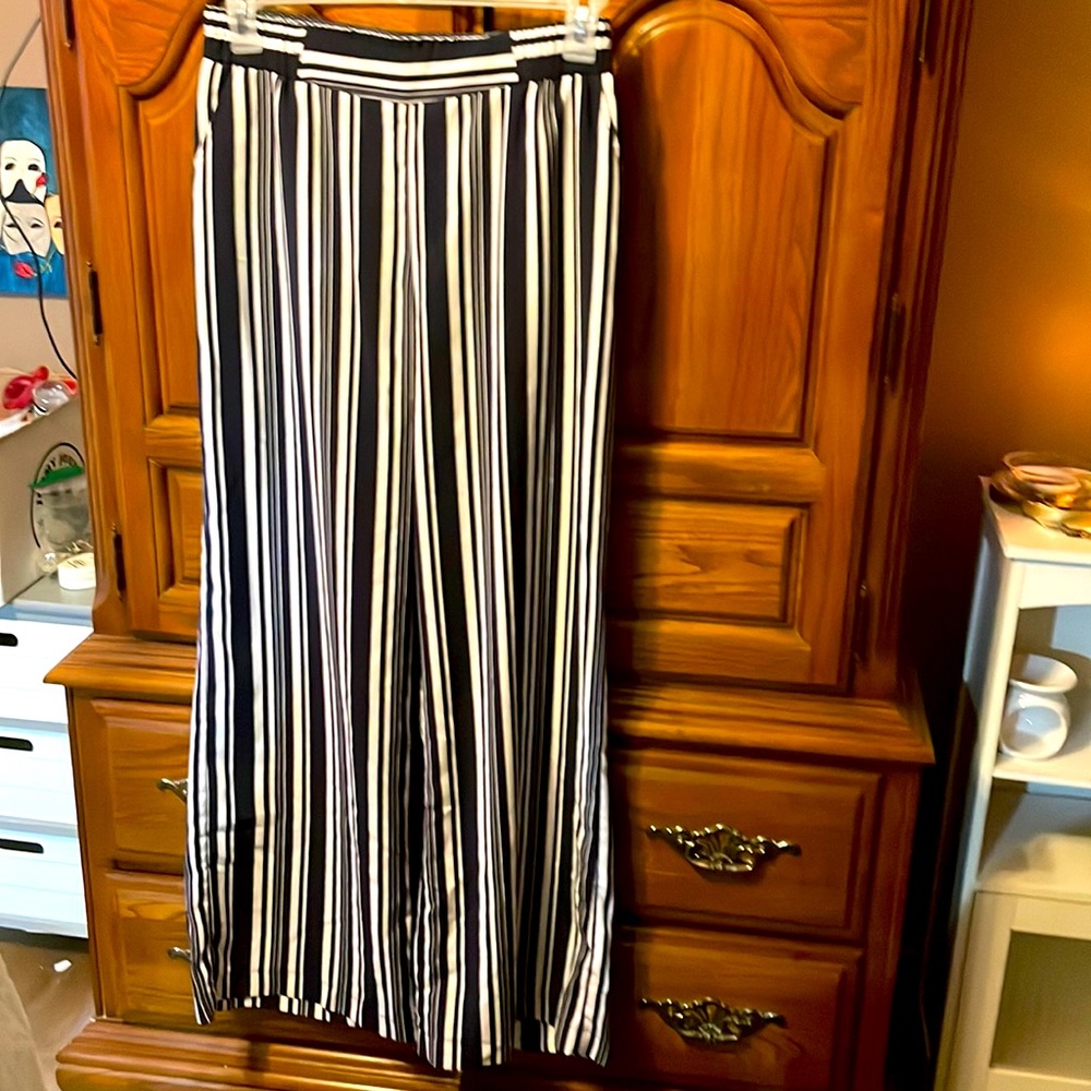 Navy Striped Dress Pants
